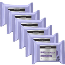 Neutrogena Night Calming Cleansing Makeup Remover Face Wipes, Disposable Nighttime Facial Towelettes to Remove Dirt, Oil, Makeup & Waterproof Mascara,