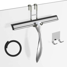 Duschabzieher-Set, 25,4 cm (10 Zoll), Edelstahl-Abzieher fr Badezimmer, Duschtren, Spiegel, Fliesen und Autofenster 100 % streifenfrei, inklusive
