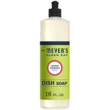 Mrs. Meyer's Clean Day Vloeibare Afwasmiddel, Dierproefvrij en Niet-Toxisch, Citroenverbena Geur, 16 oz - Verpakking van 6