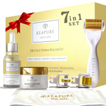 Derma Roller Kit for Face  Body  Stretch Marks - Skin Care Kit 540 Microneedle Roller Heads 180-Eyes  600-Face 1200-Body | 30gm Moisturizing Crea