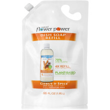 Recarga de sabonete lquido Natural Flower Power - Recargas de 66 Fl Oz 4X -  base de plantas e perfumadas com leos essenciais puros - Detergen