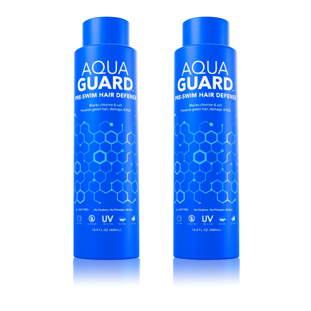 Aqua Guard Pre-Swim Hair Defense | No More Swim Hair | Prevents Chlorine Damage + Softens Hair While Swimming | Made In California | Color Safe, Leave