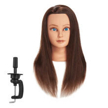 Traininghead 20-22"""" 100% lidsk vlasy Hlava manekna Training Head Kosmetologie Manikin Head Hlava panenky s volnou svorkou