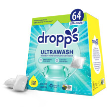Dropps UltraWash Splmaschinen-Pods, Zitronen- und Zitrusfrucht (64 Pods) biobasierte Power-Tiefenreinigungs-Splmitteltabletten fr strahlend gln