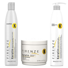 Pacote Firenze Professional Keratin Care - Shampoo de queratina, condicionador intenso e pacote de tratamento de mscara de queratina com sacola