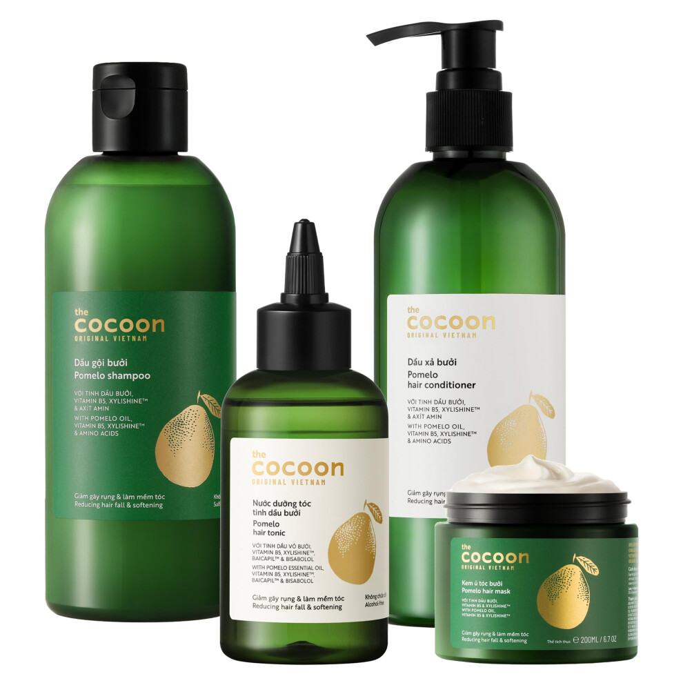 Cocoonoriginal Cocoon Ultimate Hair Repair Set (Save 30%): Pomelo Tonic 4.7 Fl Oz Shampoo & Conditioner 16.9 Fl Oz Each And Hair Mask 6.7 Fl Oz