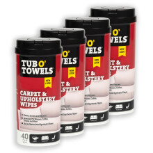 Lenos umedecidos para limpeza de carpetes e estofados Tub O' Towels 7"""" X 8"""" Toalhetes de 40 contagens, pacote com 4