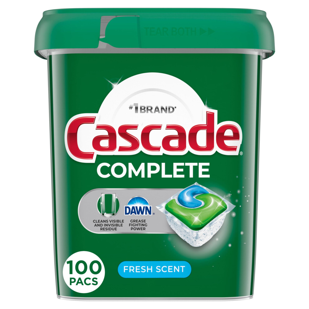Cascade Complete Dishwasher Pods Dishwasher Detergent Dish Detergent Tab Tablets Fresh 100 Count