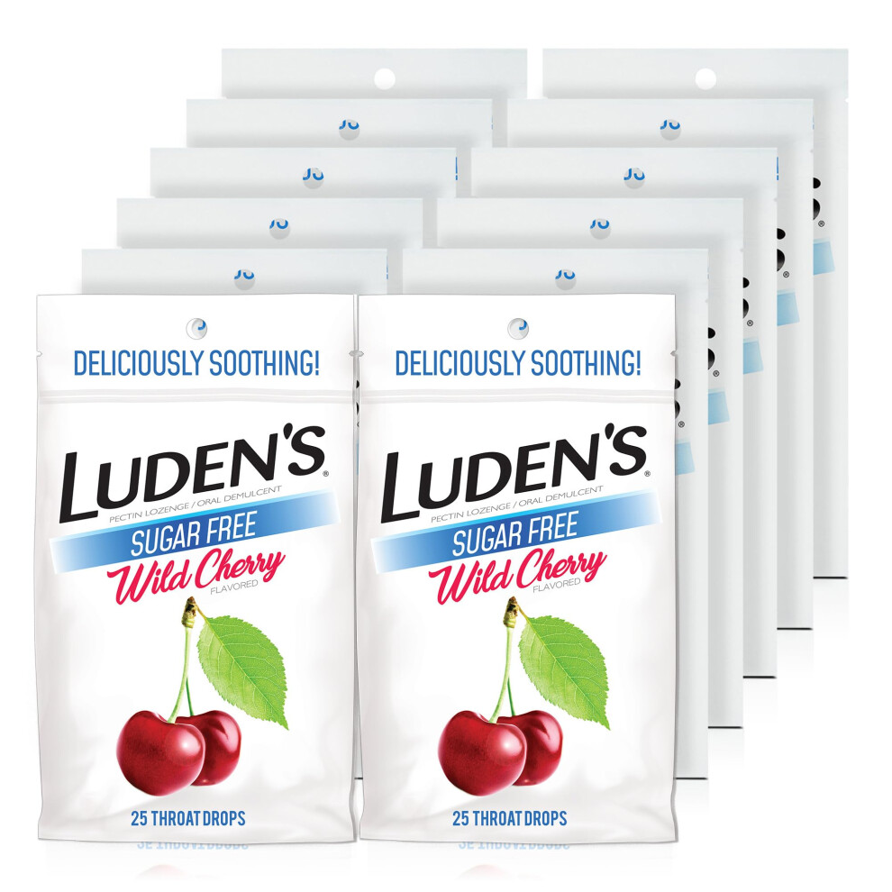 Luden's Zuckerfreie Wildkirsch-Halsbonbons Zur Linderung Von Halsschmerzen, 25 St Ck (12Er-Pack)-image