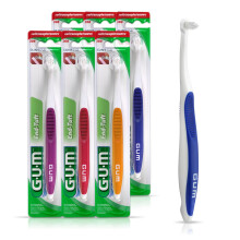 GUM End Tuft Toothbrush - Extra Small Head for Hard-to-Reach Areas - Implants Back Teeth and Wisdom Teeth - Soft Dental Brush for Adults 1 Cou