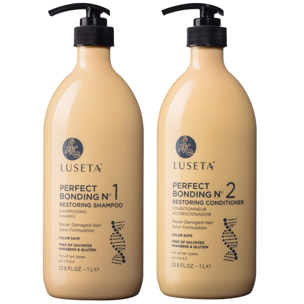 L Luseta Luseta Perfect Bonding Restoring Shampoo & Conditioner Set Bond Strengthening & Color Longevity For All Hair Type Bond Repair Shampoo And Condi
