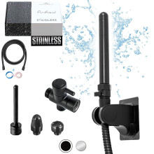 Kit di clistere nero per pulizia del colon-clistere in acciaio inossidabile Attacco per doccia-douche kit colon pulizia anale doccia colonica-colonic