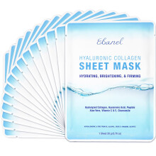 Ebanel 15-pack collageenpeptide Hydraterende gezichtsmaskers Instant verhelderende verstevigende anti-aging gezichtsmaskers Hydraterende spa-gezi