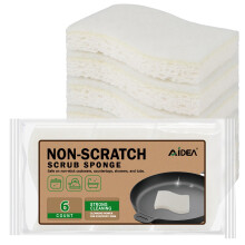 AIDEA Esponja Esfoliante Anti-riscos-6Count Esponjas Esponja Natural de Cozinha para Panelas Antiaderentes Esponjas de Celulose para Pratos Poder