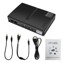 Mini UPS Battery, Backup Uninterruptible Power Supply for Router, Modem, Security Camera, with 15V 24V POE 5V 9V 12V USB 18W DC Output (US Plug)