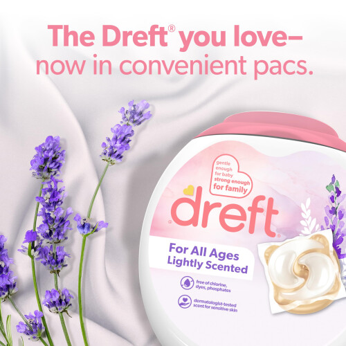 Detergente per lavanderia Dreft XL PACS Light Scent Lavender 18 Count 1