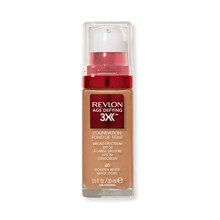 Revlon Age Defying 3X Makeup Foundation, Firming, Lifting, Anti-Aging Medium, SPF 20, 060 Golden Beige, 1 fl