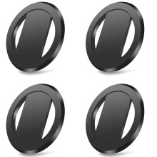 2-4 Pcs Phone Ring Holder 360 Degree Rotation Finger Stand Car Magnetic Mount (Black 4 Pack)