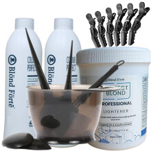 Perfect Blond 17 Oz/1,1 lbs Hrtonerfarve Lightener Blegepulverkit + 40 Vol Developer Bundle (White Lightening Powder)