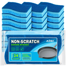 AIDEA Esponjas Esponja Esfoliante Antiriscos para Cozinha 24Count Esponjas para Panelas Antiaderentes Esponja de Cozinha para Pratos Limpa Rpido