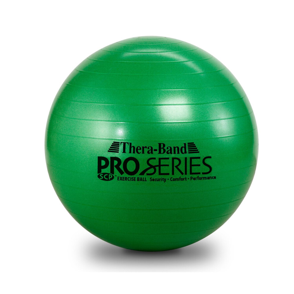 THERABAND Exercise Ball Professional Series Stability Ball with 65 cm Diameter for Athletes 5'7"""" to 6'1"""" Tall Slow Deflate Fitness Ball for I