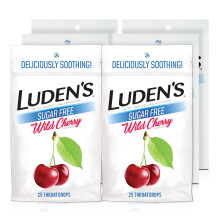 Luden's Socker Free Wild Cherry Throat Drops Sore Throat Relief 25 Count (6 Pack)