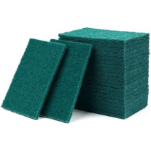 Pacote de 100 - Esfrego resistente Almofadas de esfrega verdes Purificador de prato a granel reutilizvel para limpeza Esfreges multiuso sem ri