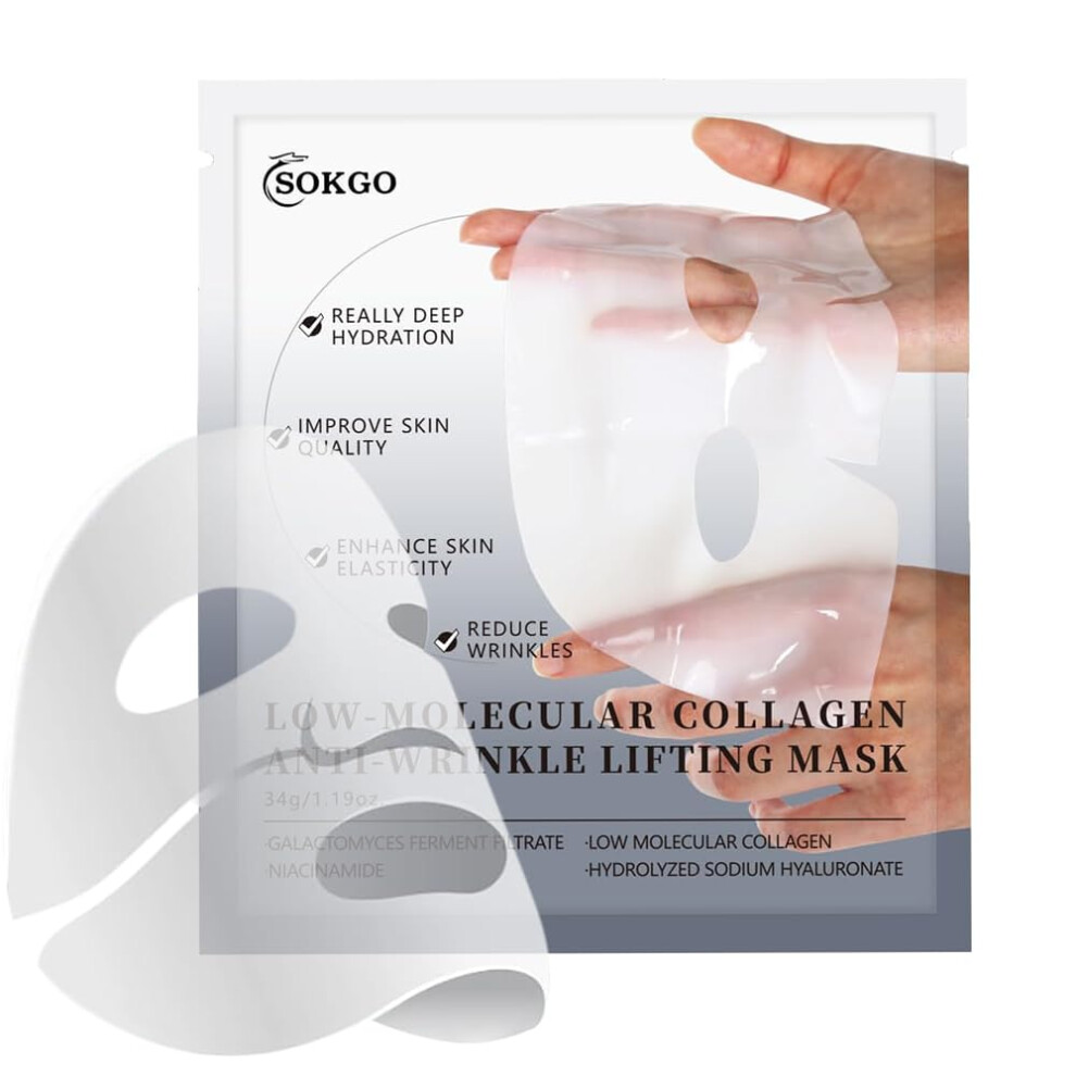 Fovcos Collagen Mask Low Molecular Weight Collagen Mask Deep Collagen Overnight Mask Collagen Hydrogel Mask Face Masks Skincare Deep Collage