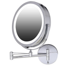 Espelho de maquiagem iluminado para montagem em parede OVENTE 9 """" - Ampliao 1X / 10X Alimentado por bateria Brilho Cosmtico Light up giratri