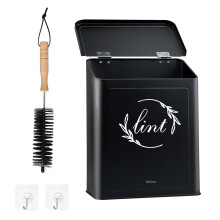 Lixeira magntica de fiapos Holismo para lavanderia Lixeira de fiapos de metal com tampa para secador Caixa porta-fiapos montada na parede com es