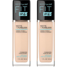Maybelline Fit Me Matte + Poreless Flüssigfoundation, Ivory, 2er Pack Öl-frei