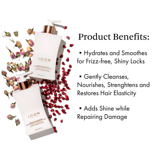 Joon Moisturizing Trio Set | 1.1oz Saffron Hair Elixir  10.1oz Saffron Rose Shampoo and Conditioner 1