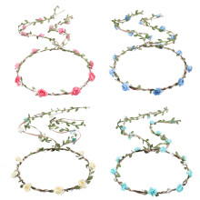 Whaline 4 ks Flower Crown Kvetinov venec Celenka Kvetinov girlanda Celenky v bohmskm stylu Celenka pro svatbu Nevesta Svatebn pokrvka hlavy Par