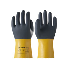 LANON 3 Par PVC Kemikaliehandskar, Tjocka Gummihandskar, Tungt Arbete, EN 374/388, Syra, Alkalier och Olja, XL
