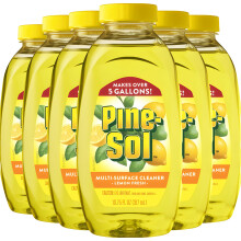 Pine-Sol Multi Surface Cleaner, 6er-Pack, konzentrierter Mehrzweckreiniger und Entfetter f   r K   che und Bad, ergibt 5 Gallonen, Lemon Fresh S