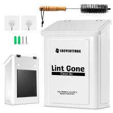 Lixeira magntica para organizao e armazenamento de lavanderias com tampa - cesta de fiapos - Secador montado na parede - Lixeira de fiapos par