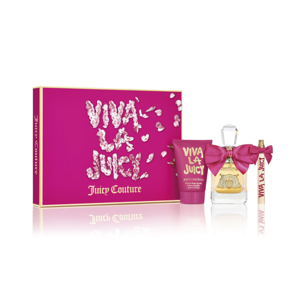 Juicy Couture Viva La Juicy Eau de Parfum 3 Piece Fragrance Gift Set  Floral & Sweet Perfume for Women with Notes of Mandarin  Gardenia & Caramel