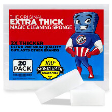 STK 20 Pack Extra Thick Magic Cleaning Pads - Eraser Sponge for All Surfaces - Kitchen-Bathroom-Furniture-Leather-Car-Steel - Just Add Water to E