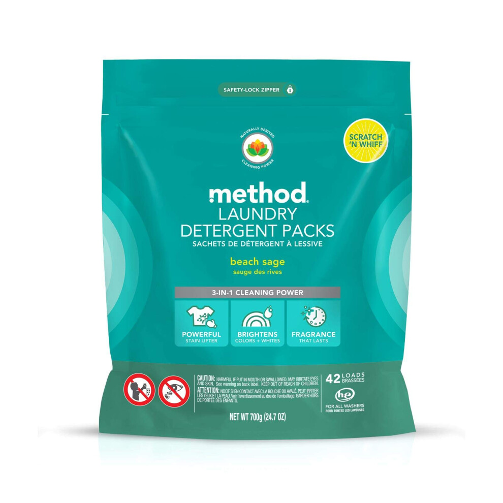 Method Waschmittelpackungen Beach Sage, 42 St Ck, 1 Packung, Verpackung Kann Variieren-image