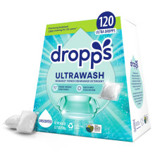 Dropps UltraWash Splmaschinenkapseln ohne Duftstoffe (120 Kapseln) Biobasierte Power Deep Clean Geschirrsplmitteltabletten fr strahlend glnzend