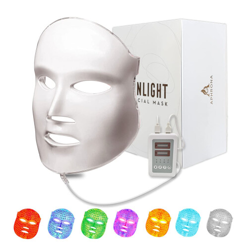 Aphrona Masque LED de Soins de Peau Éclairé MOONLIGHT PRO 7 Couleurs (Blanc)