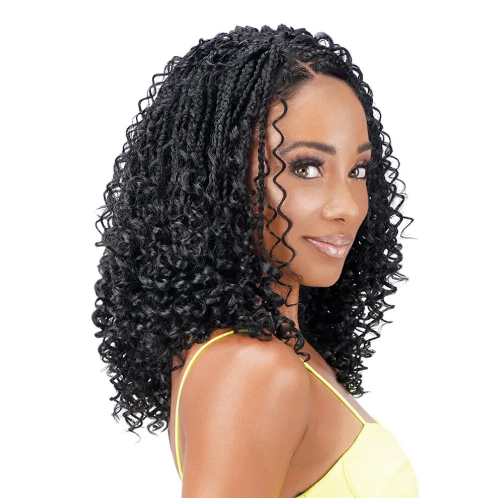 Zury Unisex Brown Royal Crochet Briad V-Shape Finish Style V11 Boho Curly (12""""+13""""+14"""") (Dark 2)