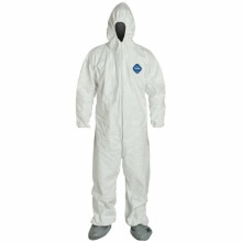 DuPont Industrial & Scientific DuPont TY122S 3XL CADA Bota de Pulso Elstica Descartvel e Capuz Tyvek Macaco Terno 1414 Branco