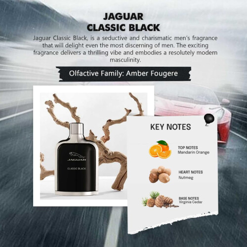 Jaguar Jaguar Eau de Toilette spray per uomini neri 3,4 once 2