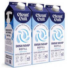 Cleancult afwasmiddel vloeibare navulling (32oz, 3 stuks) - Plantaardige reinigingskracht - Afwasmiddel dat vet en vuil verwijdert - Vrij van agr
