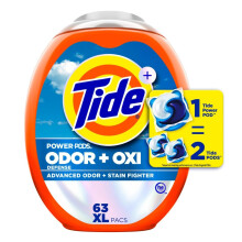Tide Ultra OXI Power PODS hajunpoistoaineilla Pyykinpesuainepakkaukset 63 count näkyvälle ja näkymätönlle lialle