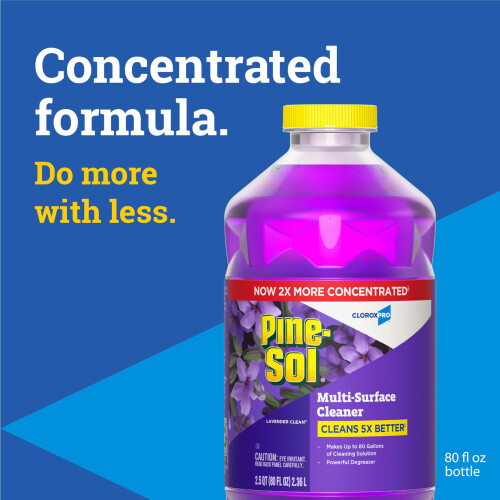 Pine-Sol Multi-Surface Cleaner, CloroxPro, 2x Geconcentreerde Formule, Lavendel, 80 Fl Oz 1