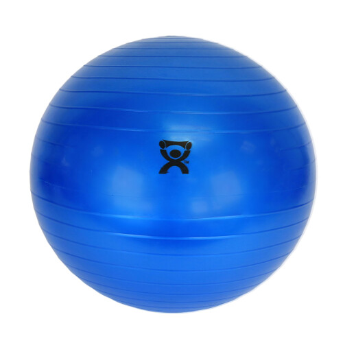 CanDo Inflatable Exercise Ball - Blue 33.5"""" Durable Extra Thick Non-Slip Stability Ball for Core Workouts Yoga Pilates Active Seating Physi