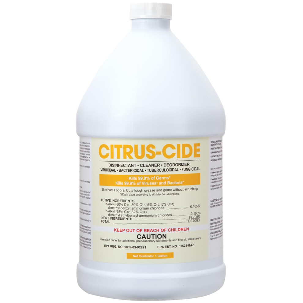ForPro Citrus-Cide Hospital Grade Disinfectant Cleaner All Purpose Cleaner Disinfectant & Deodorizer Citrus Scent 1 Gallon Refill (128 fl. oz