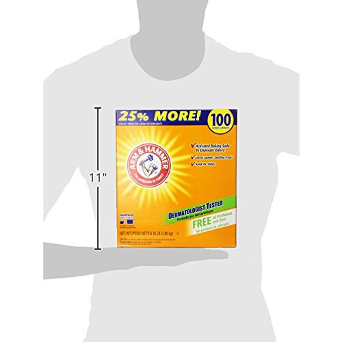 Detergente para roupa Arm & Hammer sem perfume e corantes em p 100 cargas 6,16 lb 2